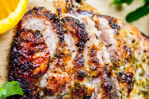 traditional Cuban meat Lechon asado